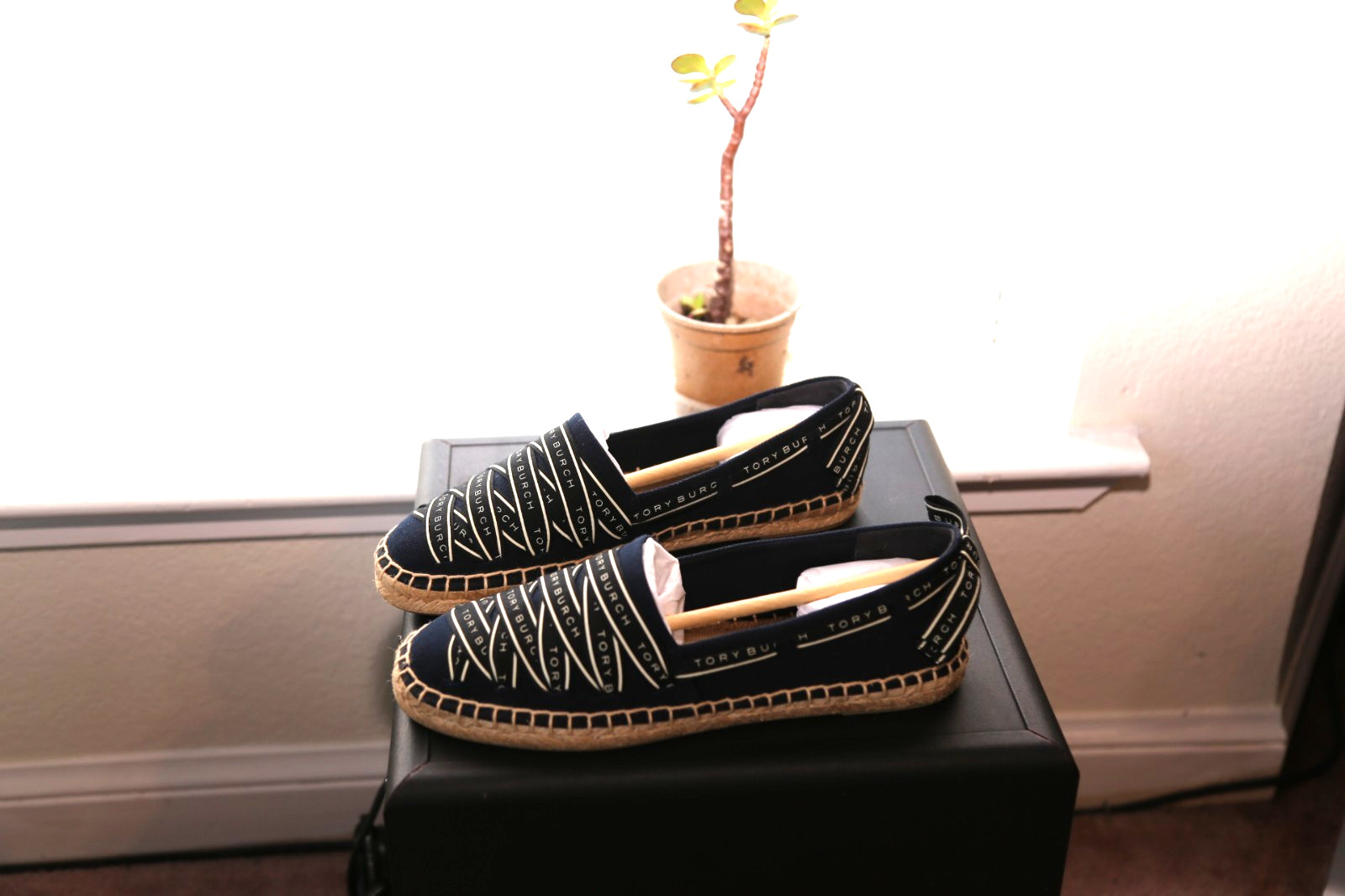Authentic Tory Burch Ribbon Espadrille Olona It Canvas 7 Perfect Navy