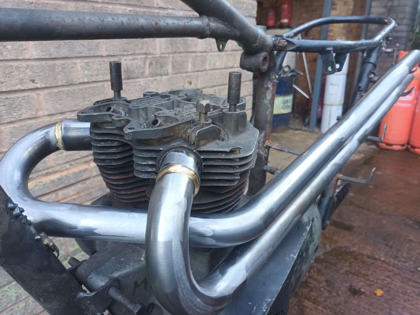 Chrome Triumph T120 Desert Racer Pipes, Made in England