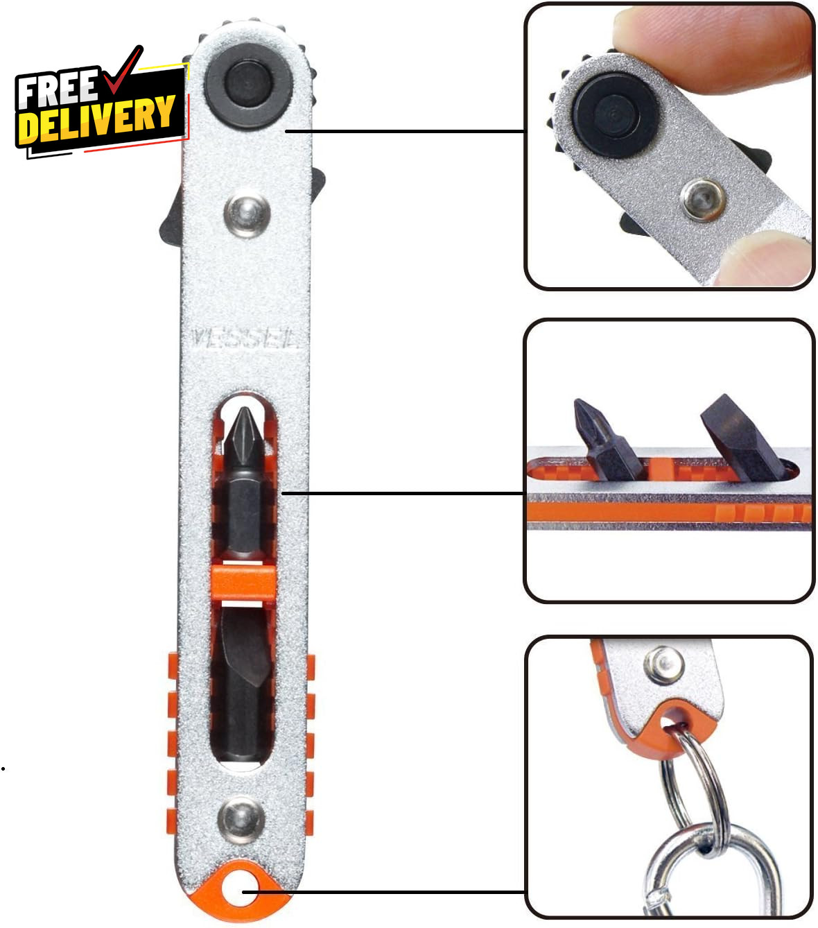 Low-Profile Flat Plate Ratchet Screwdriver Set (TD76J (Straight Type))
