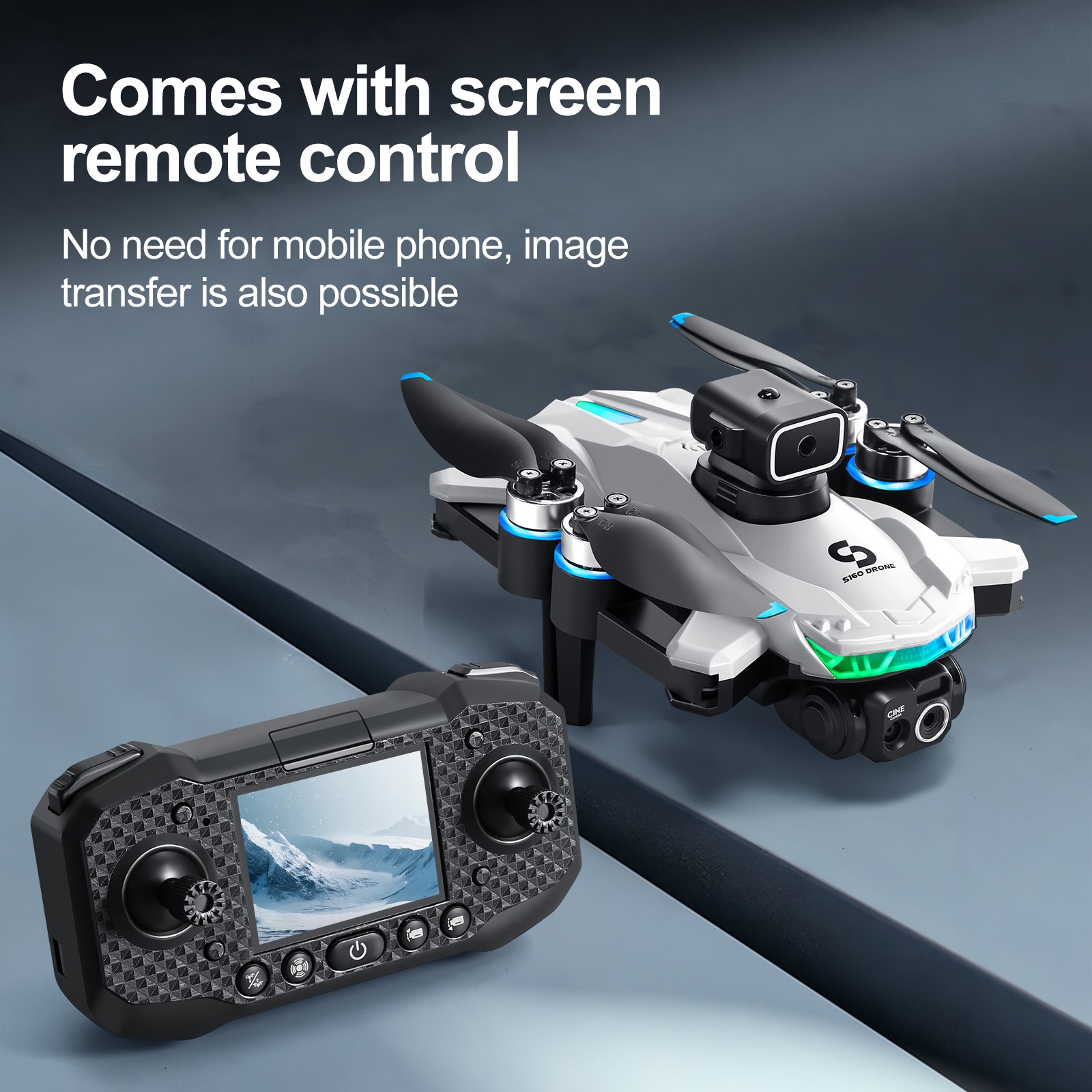 S160 Drone with Screen Remote 360° Obstacle Avoidance Foldable RC QuadcopterNK