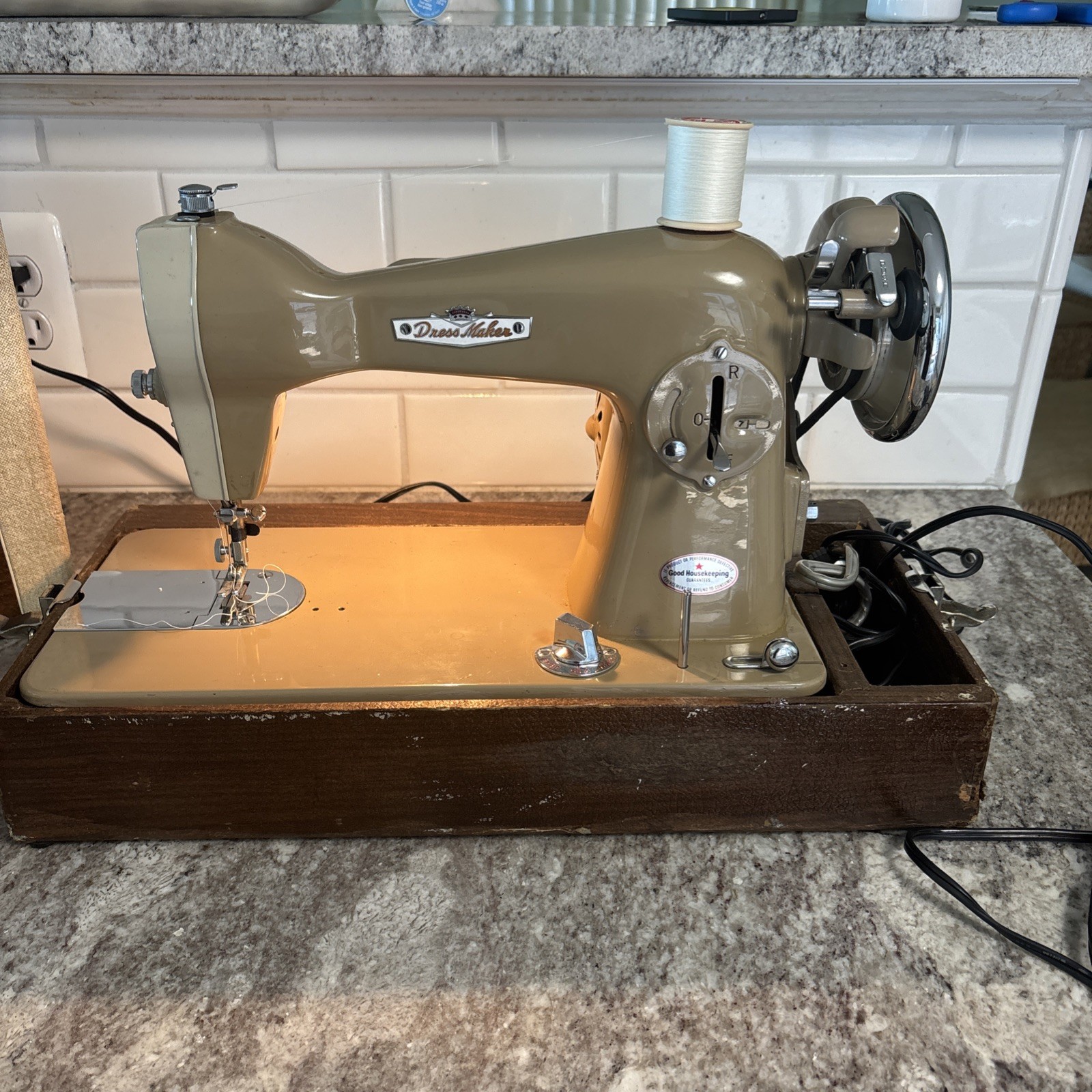 Vintage All Metal Dress Maker Nelco A-2 Sewing Machine 1950's- W/ Case- Works!