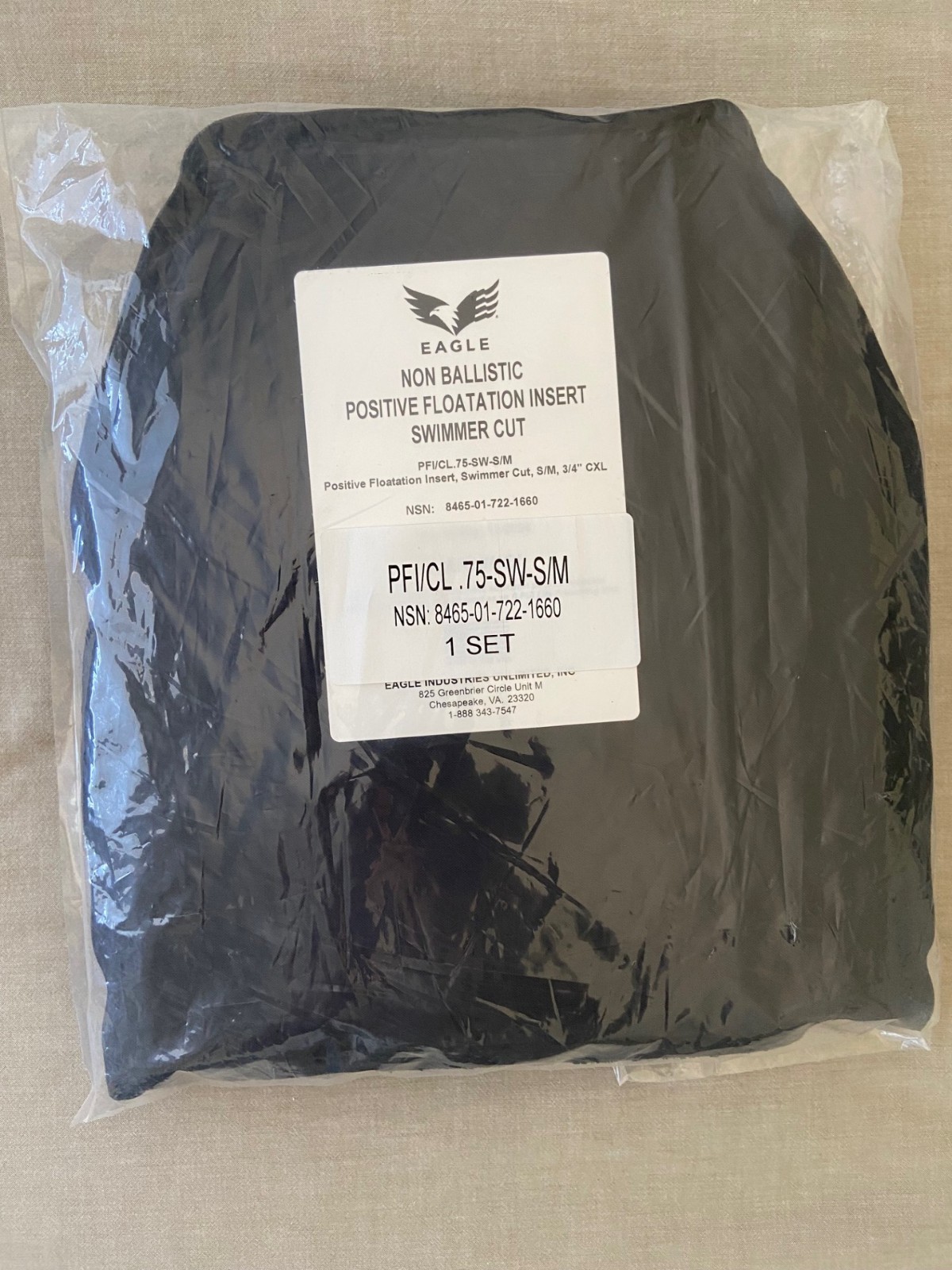 Eagle Industries Plate Carrier Flotation Insert .75 3/4" Swimmer Cut NSW DEVGRU