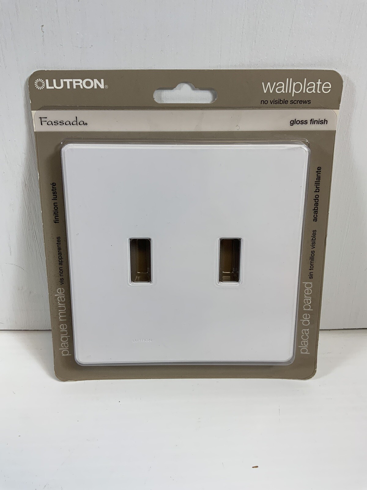 Lutron 2 Gang Wall Plate White FG-2B-WH  NIB