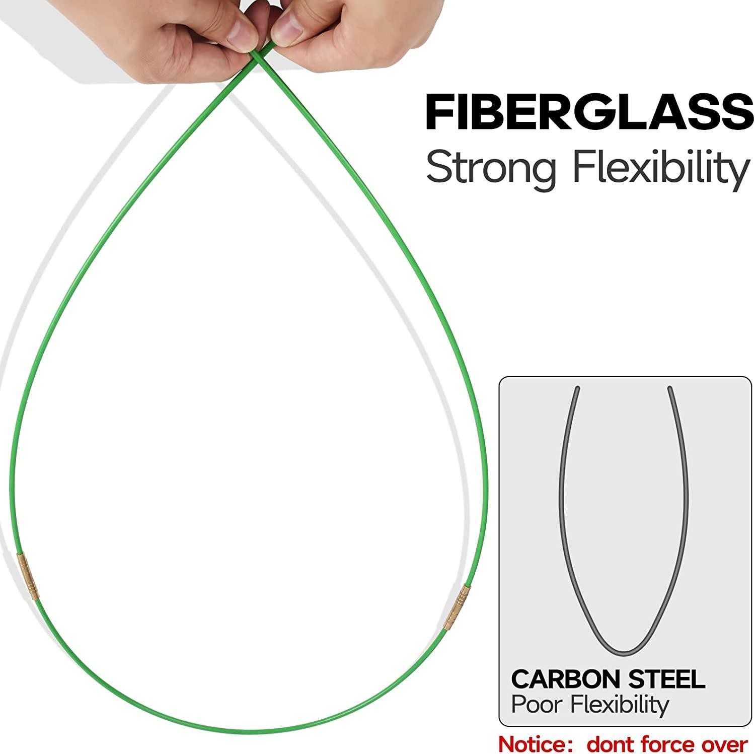 45ft Fiberglass Running Electrical Wire Cable Glow Rods Wire Pulling, Fish Rods