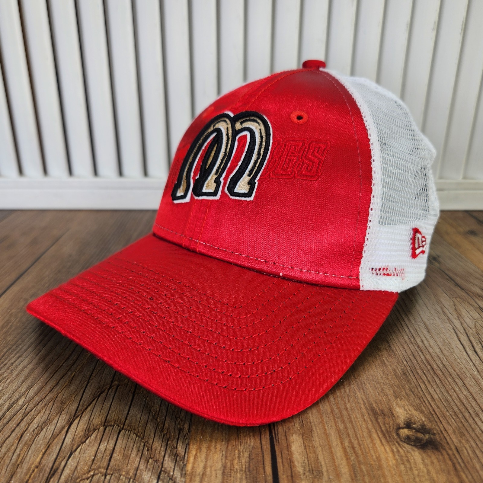 New Era 9forty Billings Mustangs Womens Trucker Hat Red White Snapback MiLB Hat