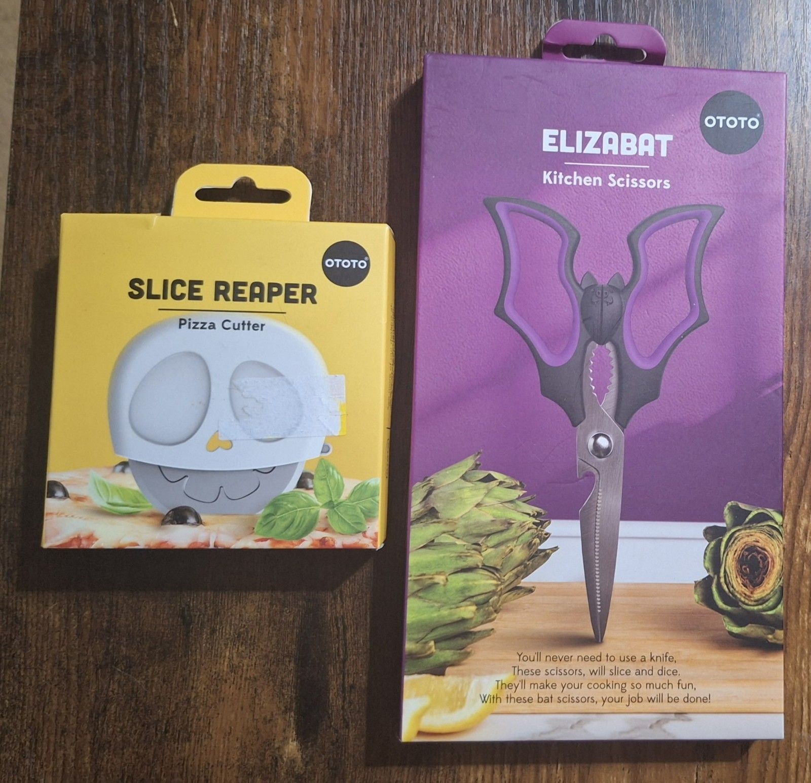 New Set of Ototo Elizabat Kitchen Scissors & Slice Reaper Pizza Cutter Halloween