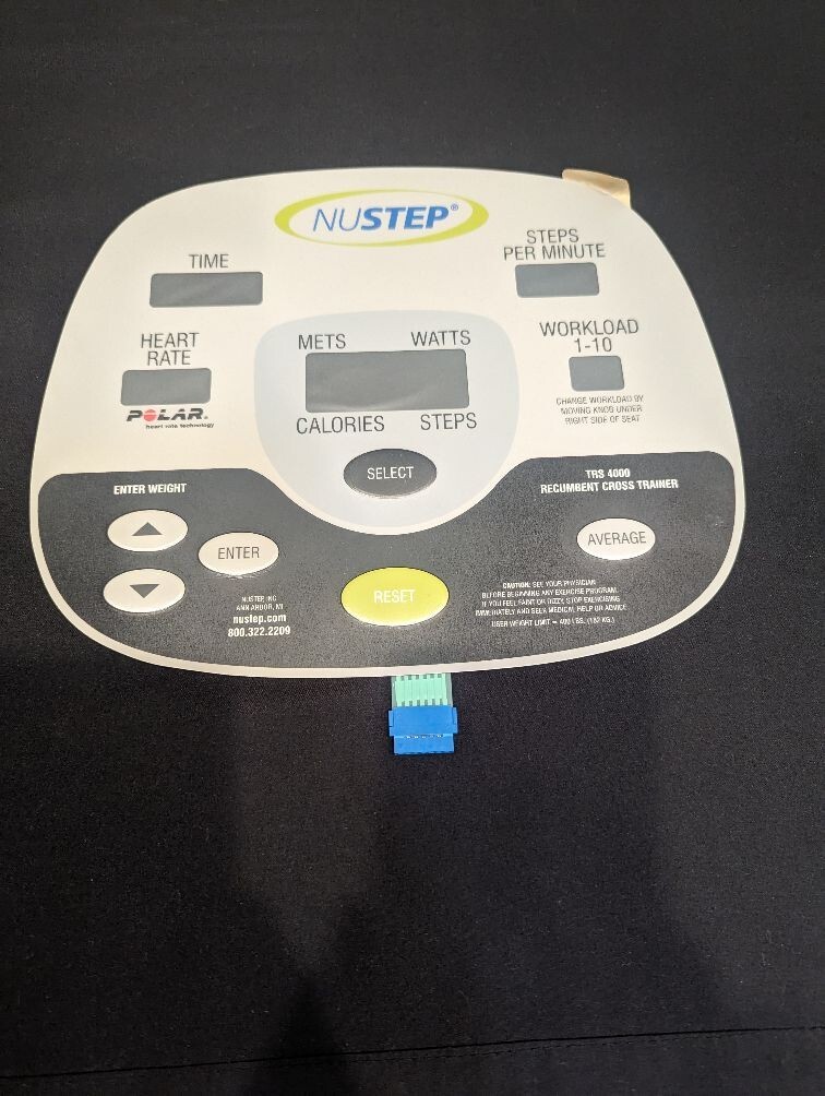 Nustep Trs4000 Decal Touchpad Overlay, Keypad, Display Cross Training Machines