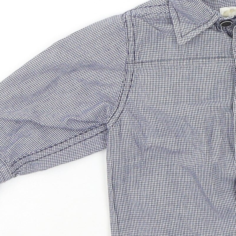 m Boys Blue 100% Cotton Basic Button-Up Size 6-9 Months Collared