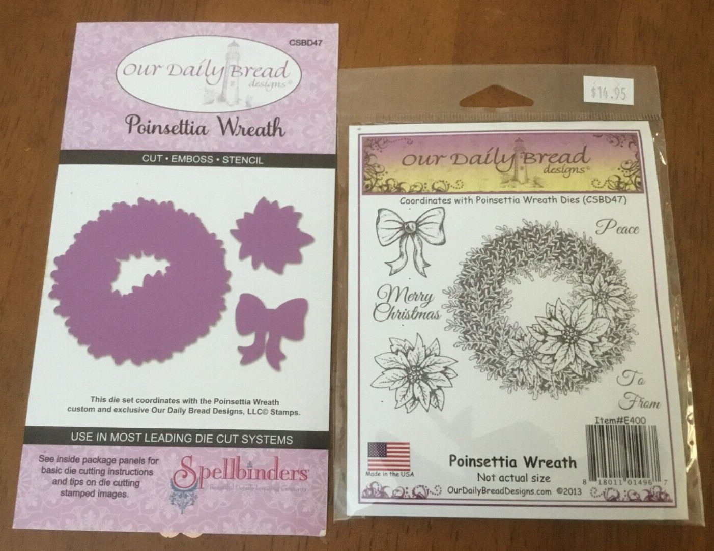 Our Daily Bread Designs Christmas Poinsettia Wreath Stamp Set + Die Bundle ODBD