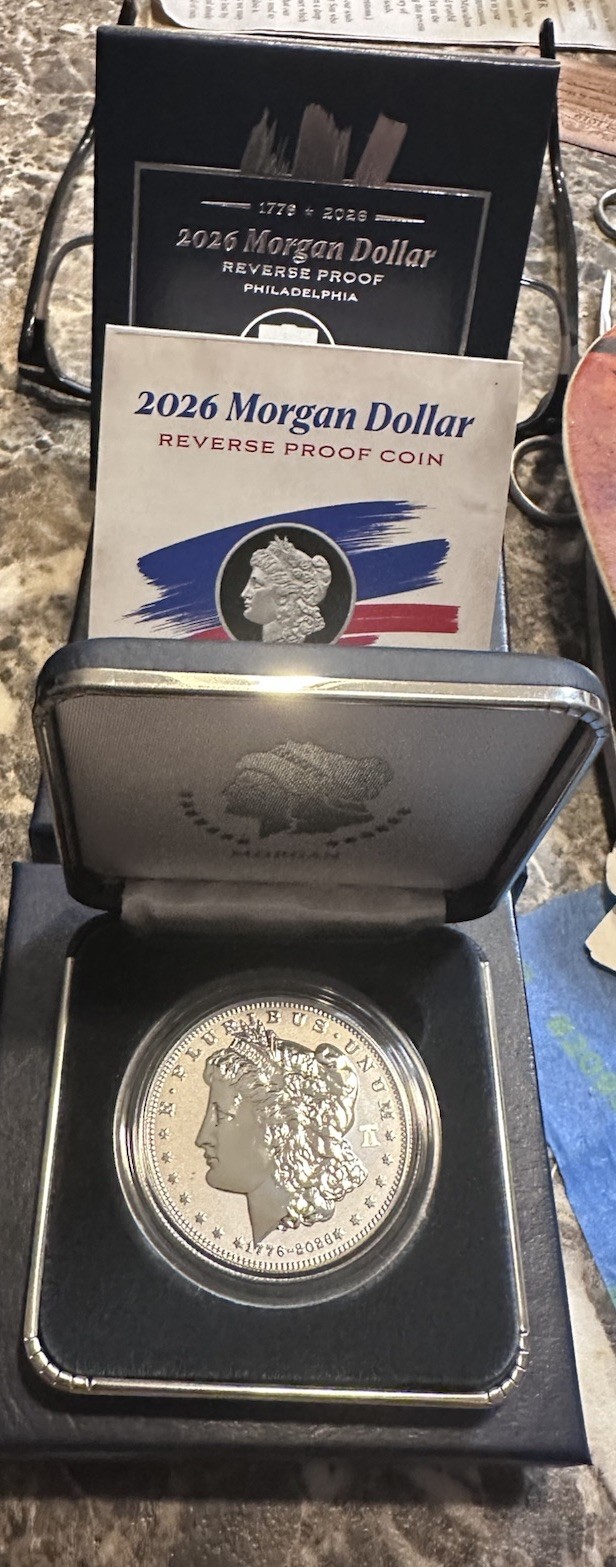 1776-2026 Usmint Silver Proof Reverse Morgan Proof Philadelphia In Hand