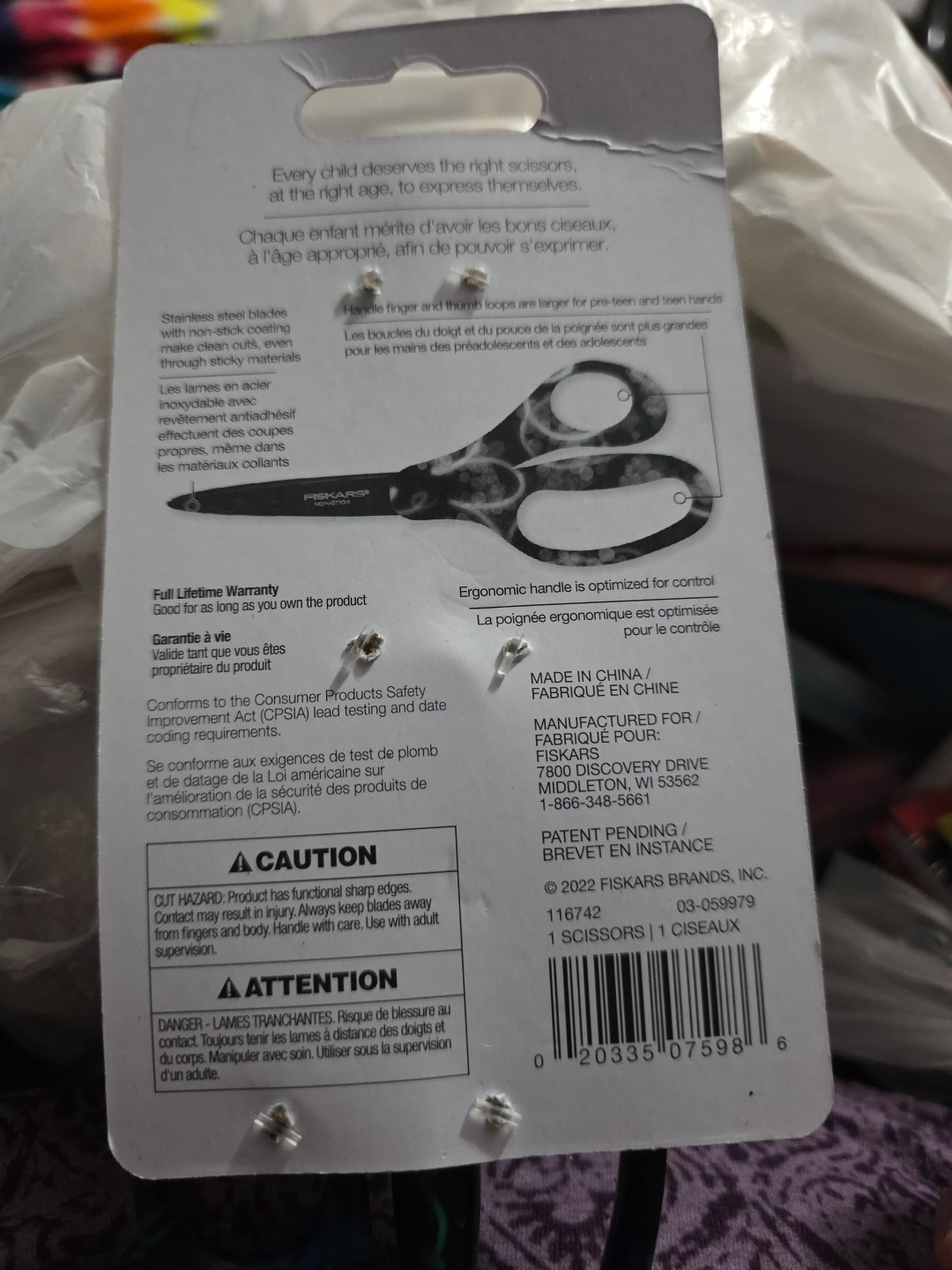 Fiskars Ba0325 7in Scissors Non Stick
