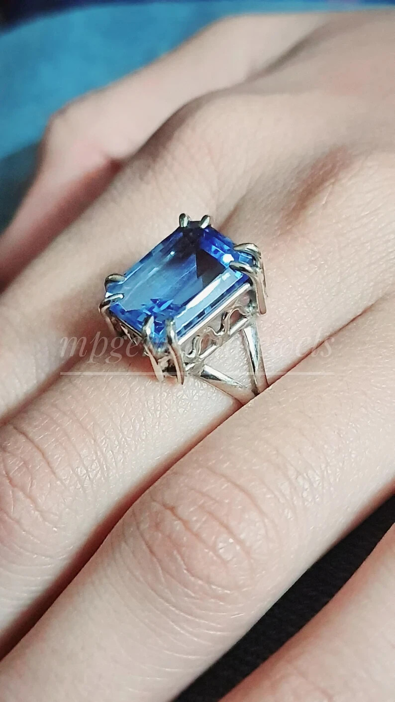 Tanzanite Ring 925 Sterling Silver Band& Statement Ring Handmade Ring All Size