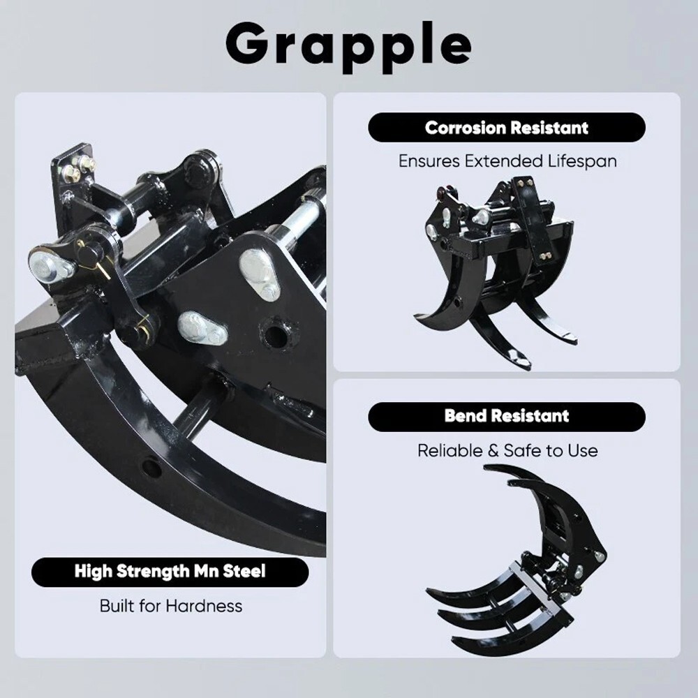 Heavy-Duty Mini Excavator Attachment Grapple Wide Grapple 0.8-2 ton Small Digger