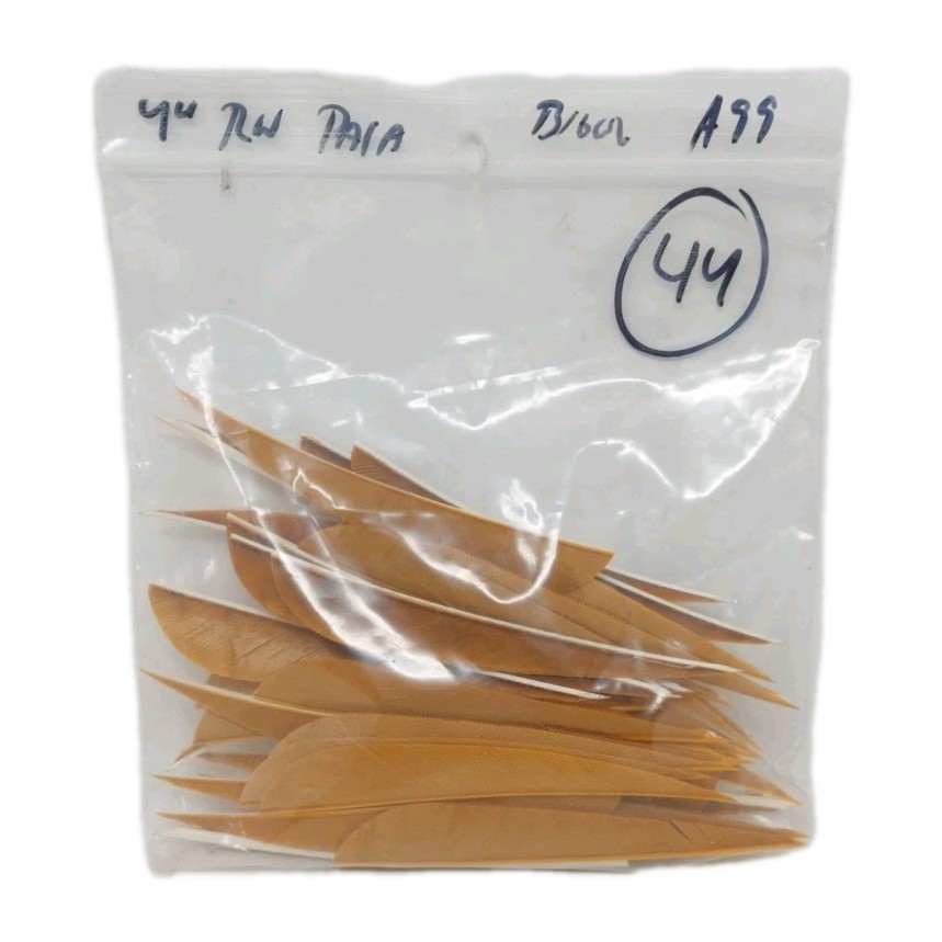 44 Count Archery Arrow Feathers 4" Right Wing Parabolic: Desert Brown