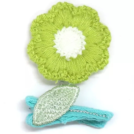 J-Dream Flower Hair Clip Green 2.2in Non-Metallic Capsule Toy New 2023