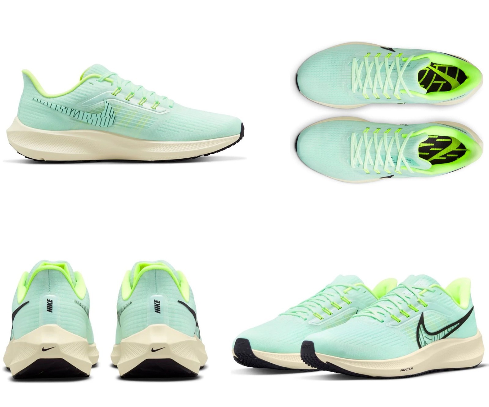 Nike Men's AIR ZOOM PEGASUS 39 Barely Green - Mint Running Shoes Multi Size NIB