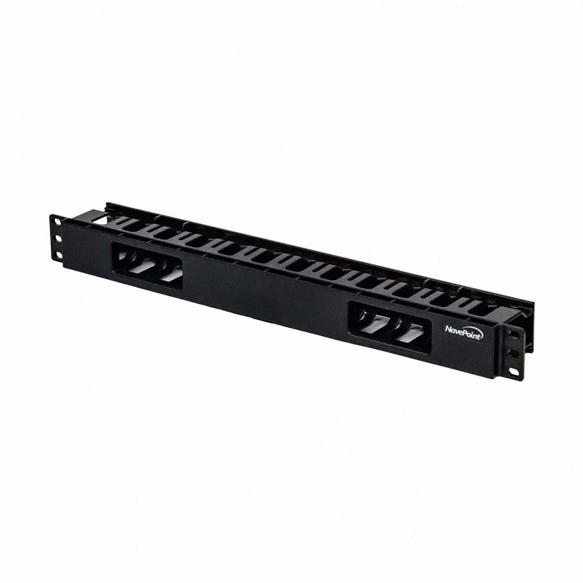 Horizontal Rack Mount 19-Inch Cable Management Raceway 1U 2-Inches deep Black