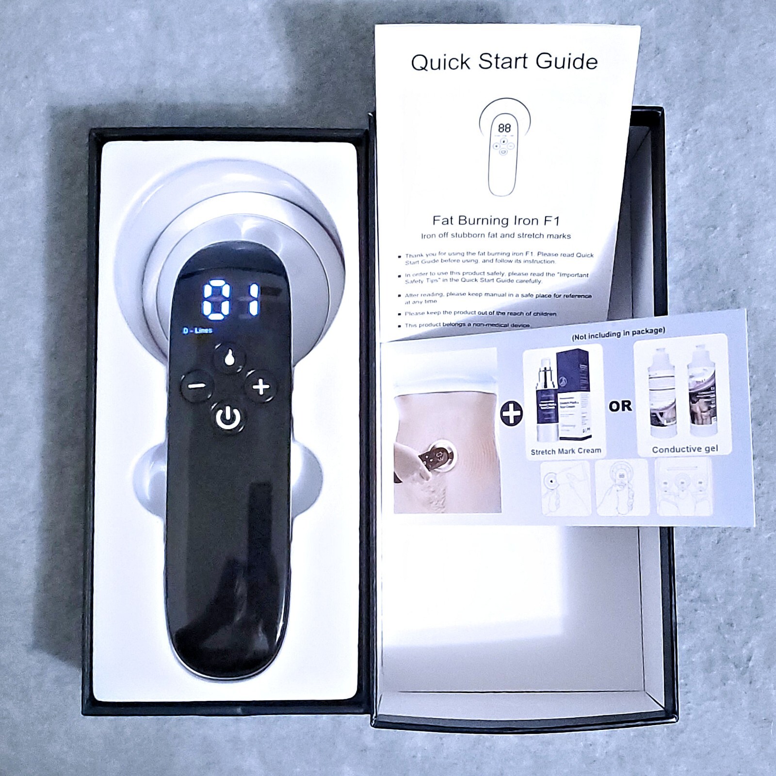 OPEN BOX F1 Fat Burning Iron TESTED -SKIN TIGHTENING Stretch Marks Saggy Skin