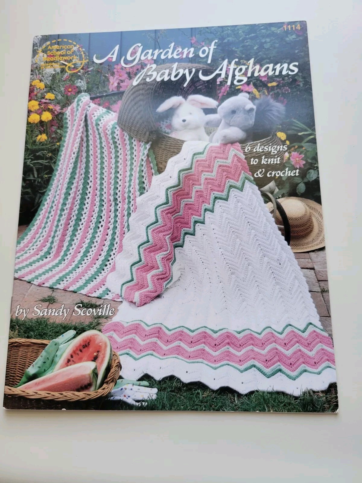 American School of Needlework Garden of 6 Baby Afghans to Knit & Crochet