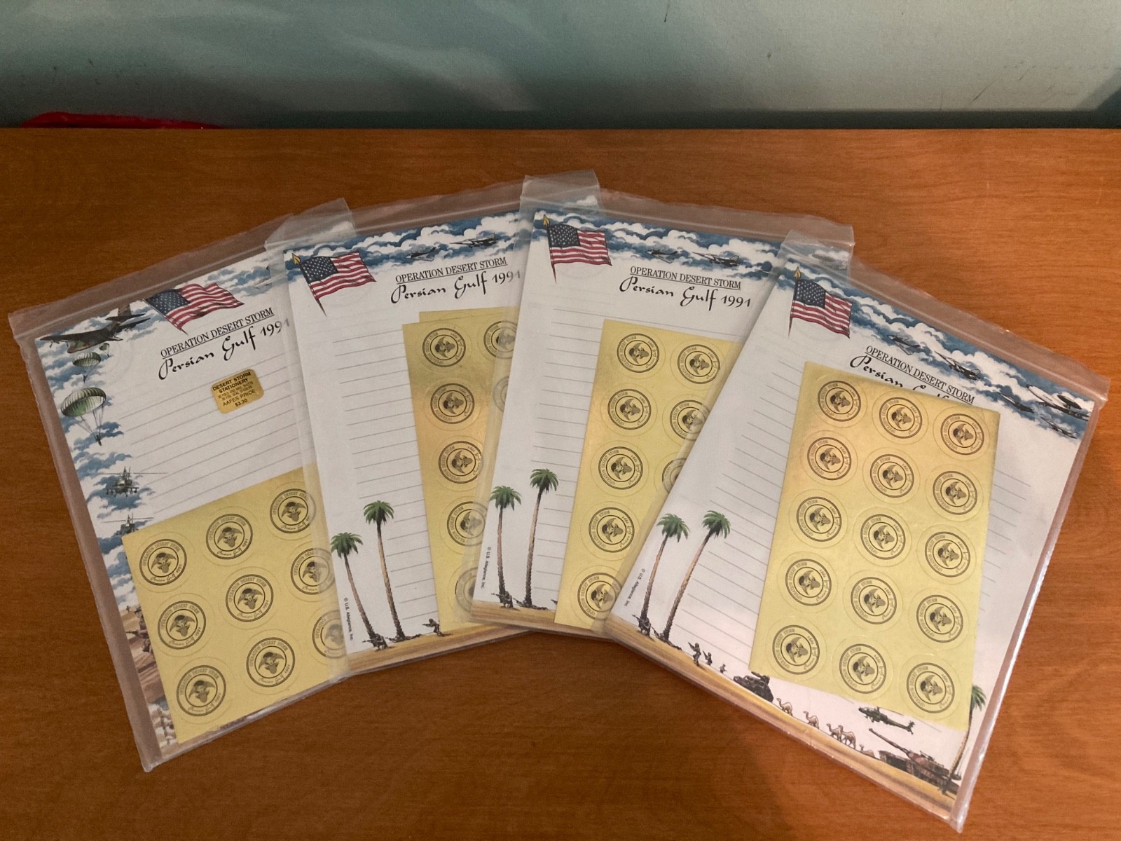 4 Packages Operation Desert Storm Stationery Writing Paper Stickers