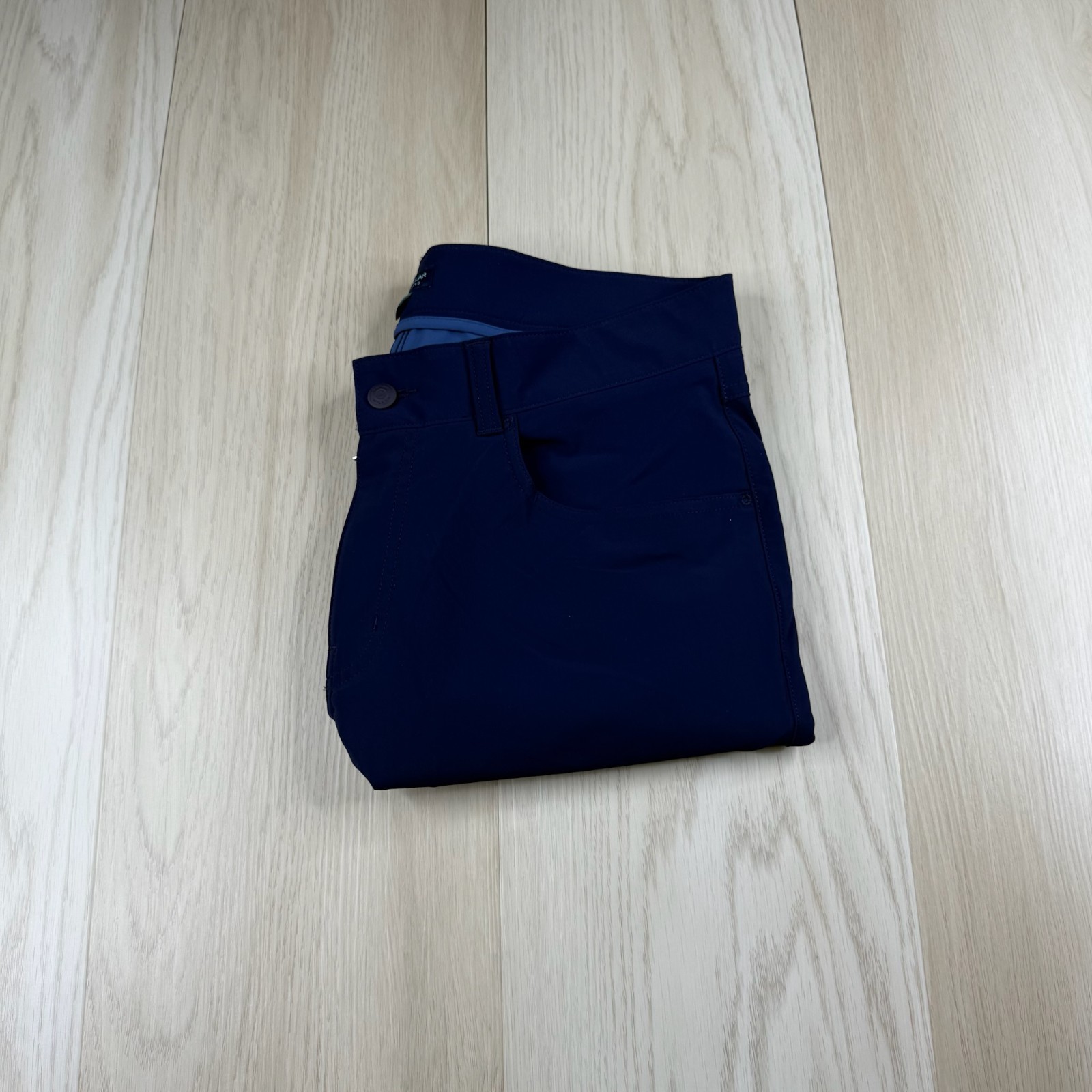 NWT Peter Millar Mens Navy Blue Flat Front Performnce Chino Pants Size 34/32