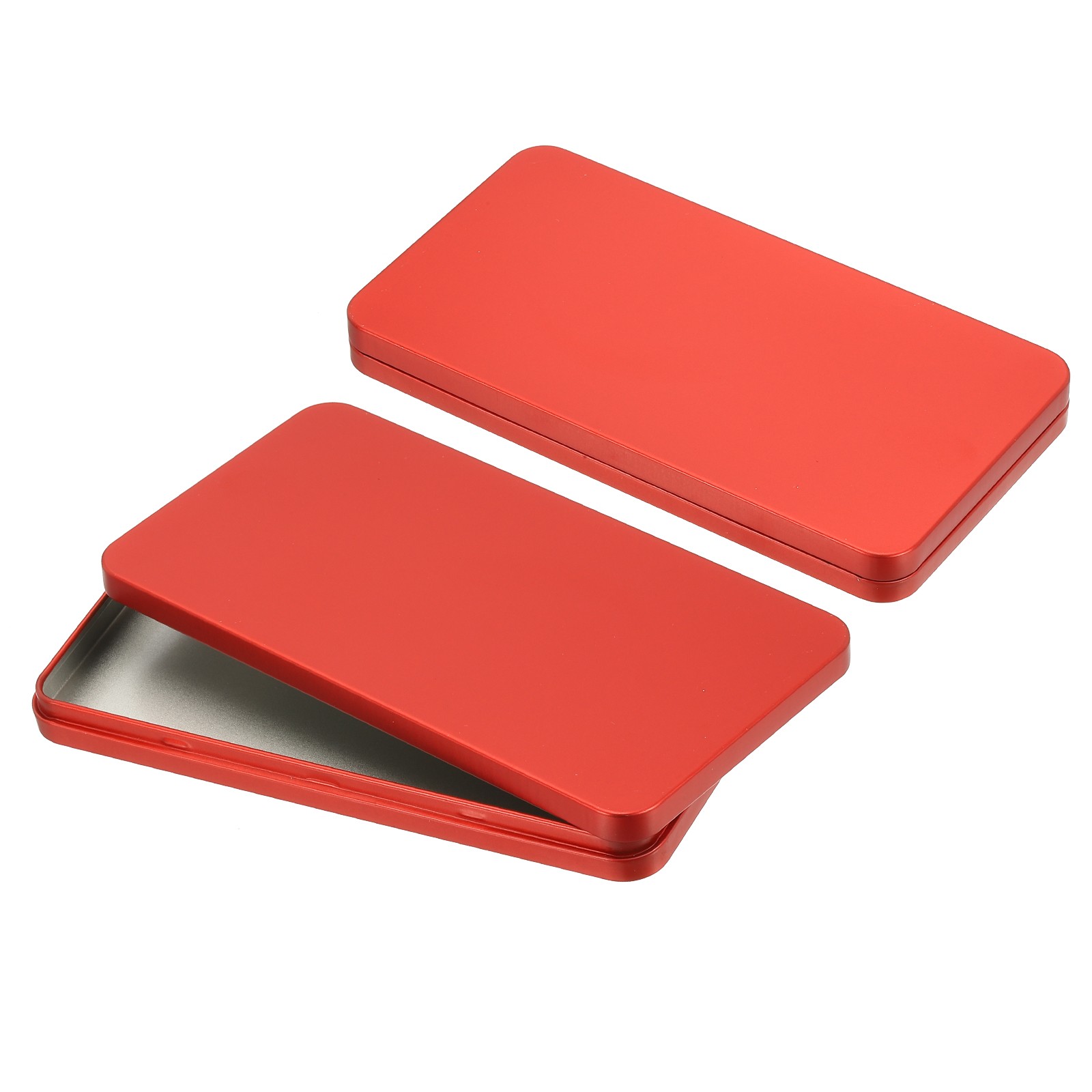 Small Cash Box, 2 Pcs Money Holder Metal Tin Box Cash Tray Organizer, Red