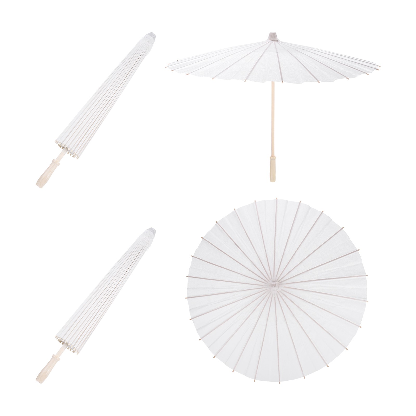 2 Pcs Paper Umbrellas ,24" Paper Parasol Umbrella for Craft,White