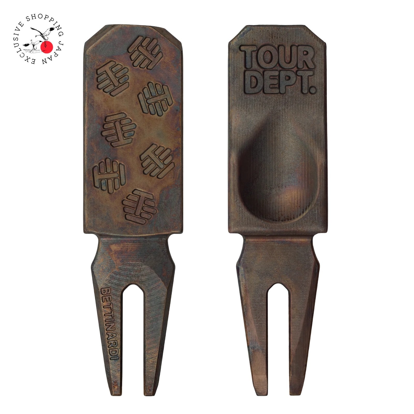 BETTINARDI Holiday Metal Accessories Divot Tool Steel Patina 2-Prong Golf New