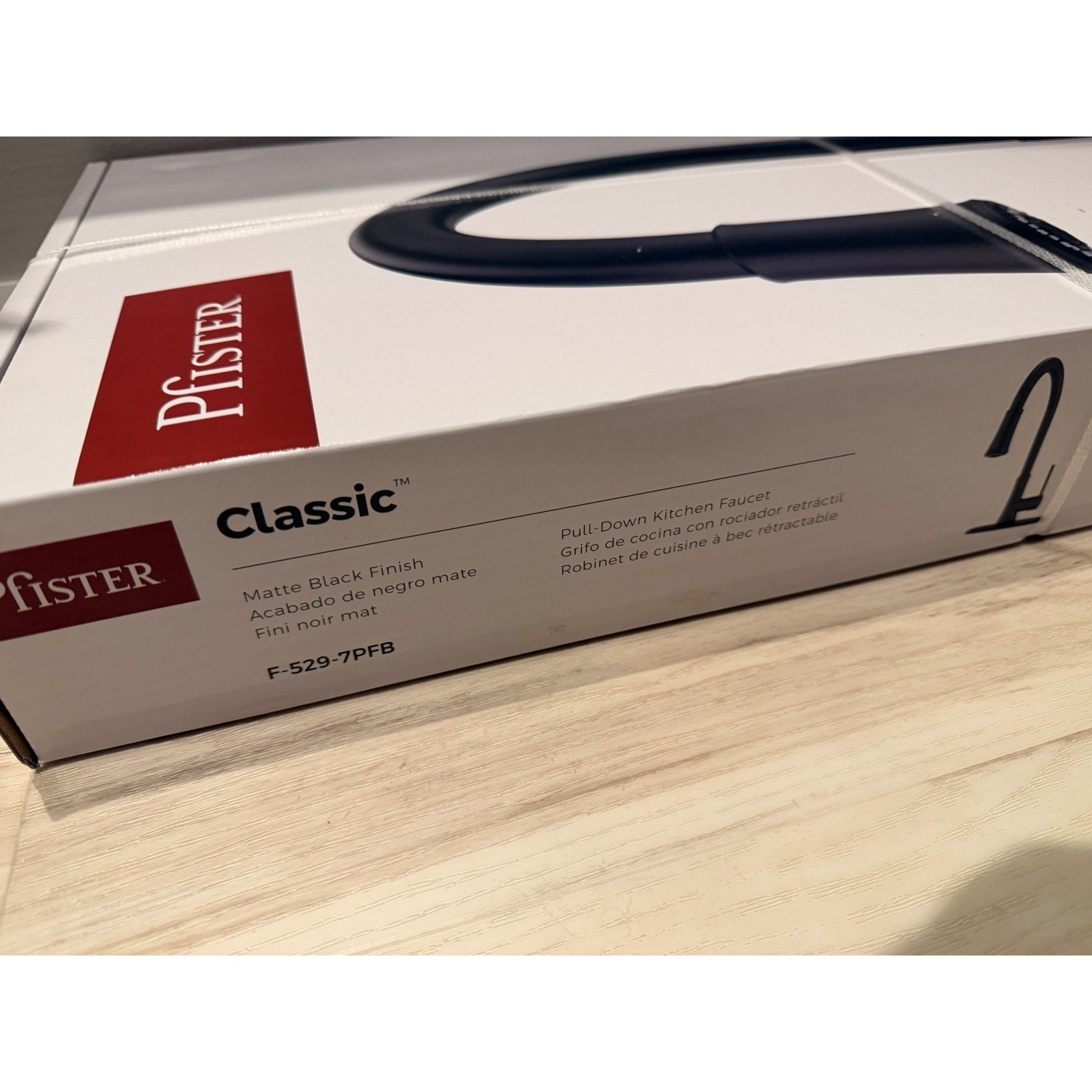Pfister Classic Matte Black Deck-Mount Pull-Down Kitchen Faucet w/ Sprayer NIB