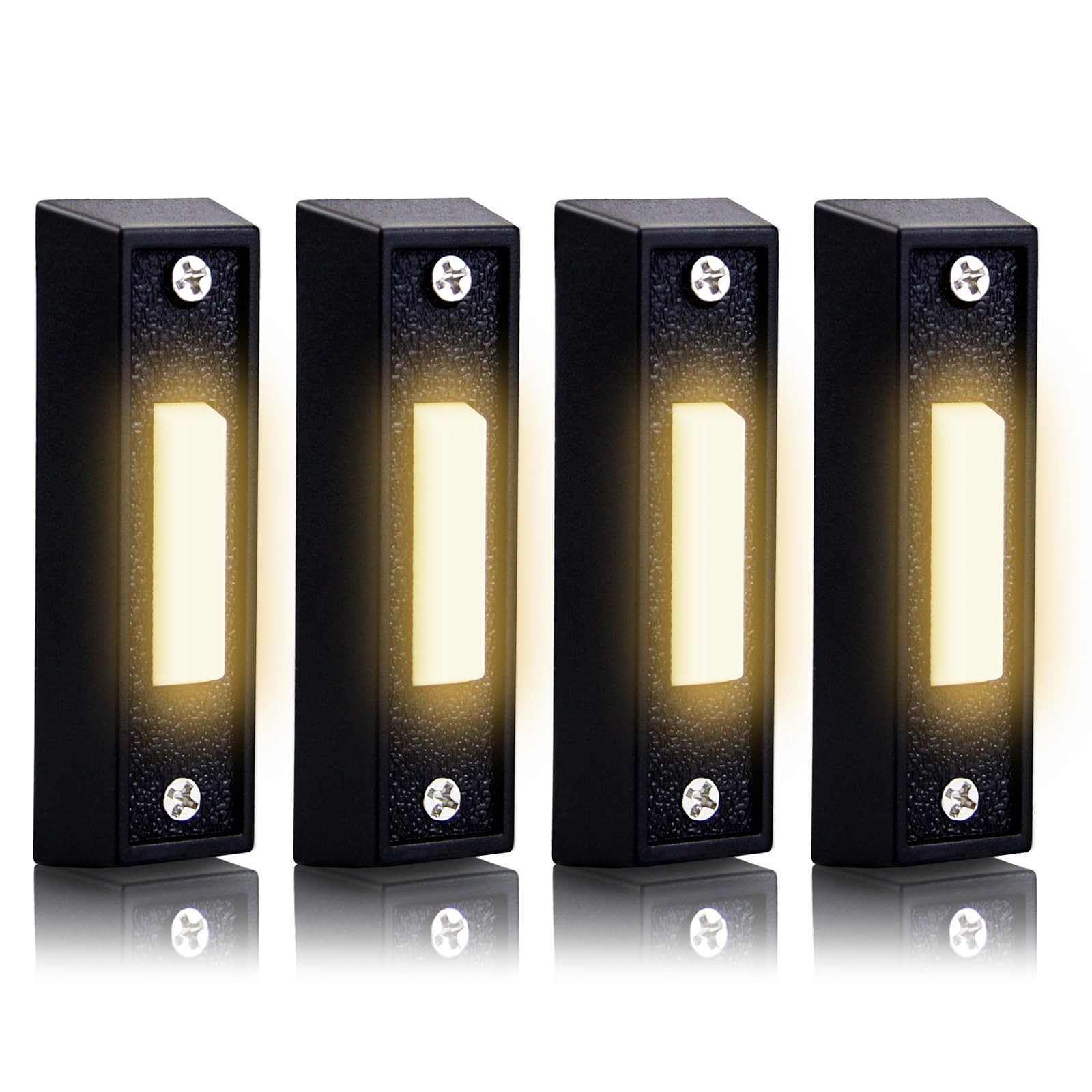 4 PCS Wired Lighted Doorbell Button Replacement - LED Chime Wall Mount Switch