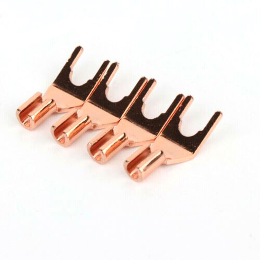 8pcs Pure Copper Y Spade Plug Speaker Cable Connector for HiFi Audio Amplifier