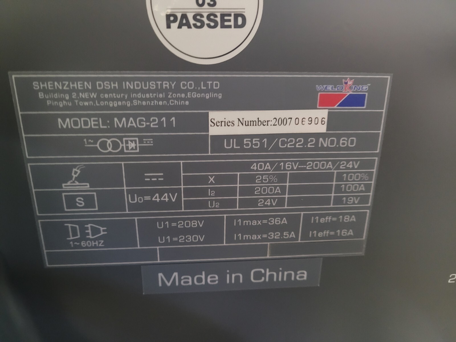 Roll Around welder 200A