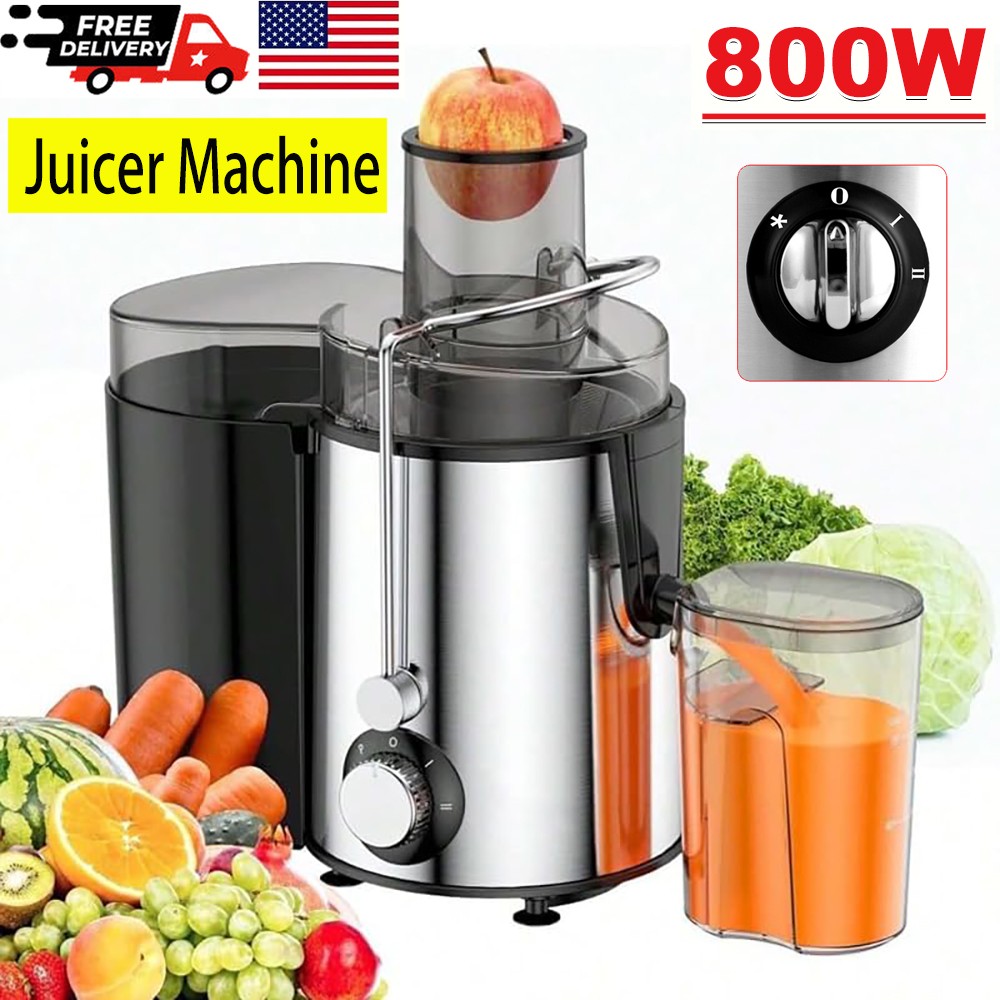 800W Electric Juicer Fruit Vegetable Blender Juice Extractor Citrus Machine New