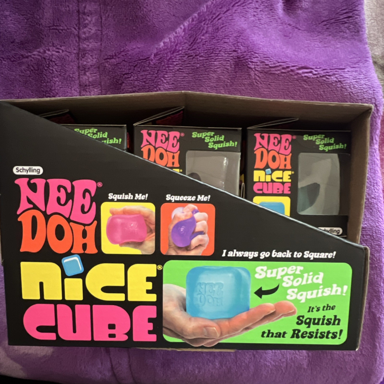 Schylling Squeeze Ball Super Solid Squish Nice Cube (WHOLE CASE)