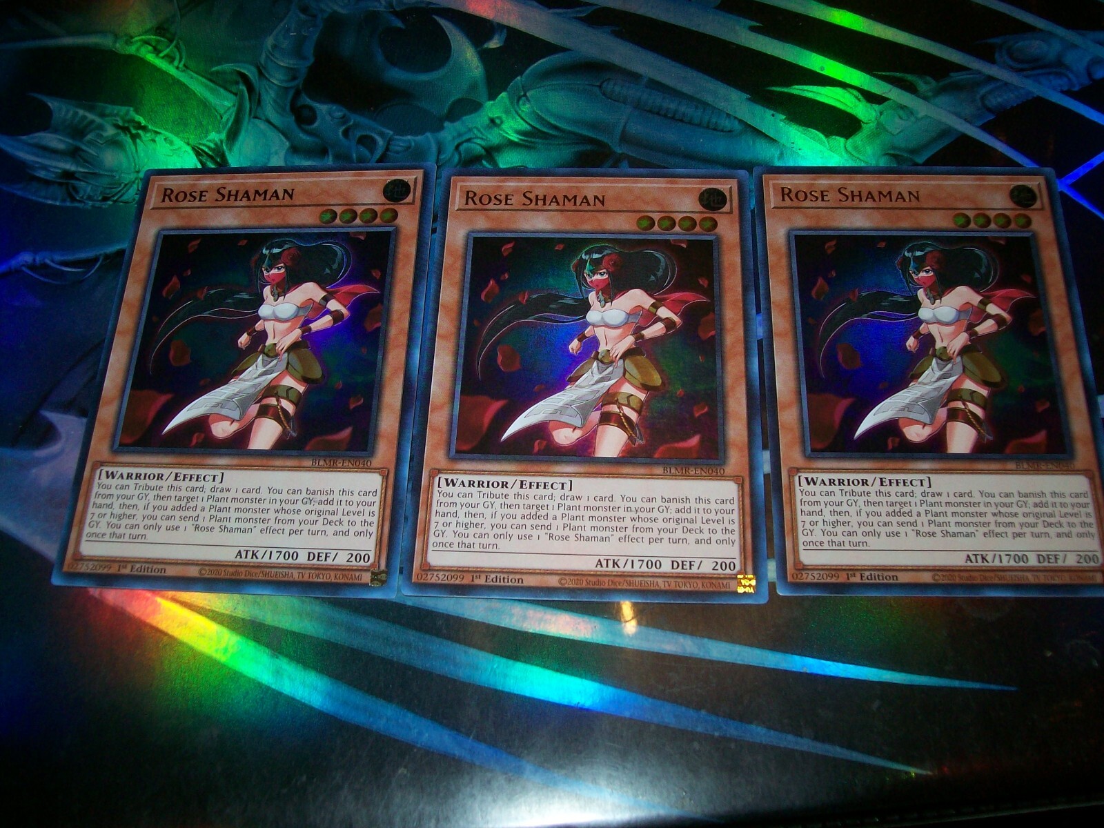 3x Rose Shaman 1st Edition Ultra Rare BLMR-EN040 Yu-Gi-Oh!