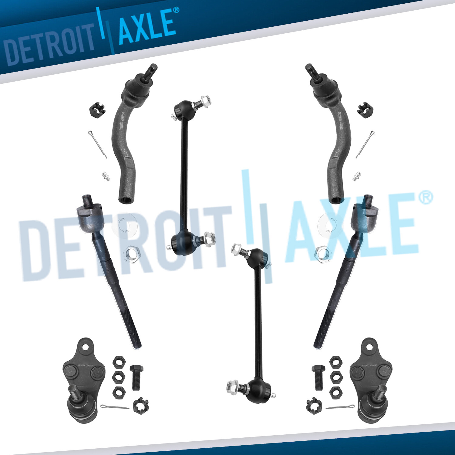 Lower Ball Joint Inner Outer Tierod Sway Bar 8pc Kit for 2007-2011 Toyota Camry