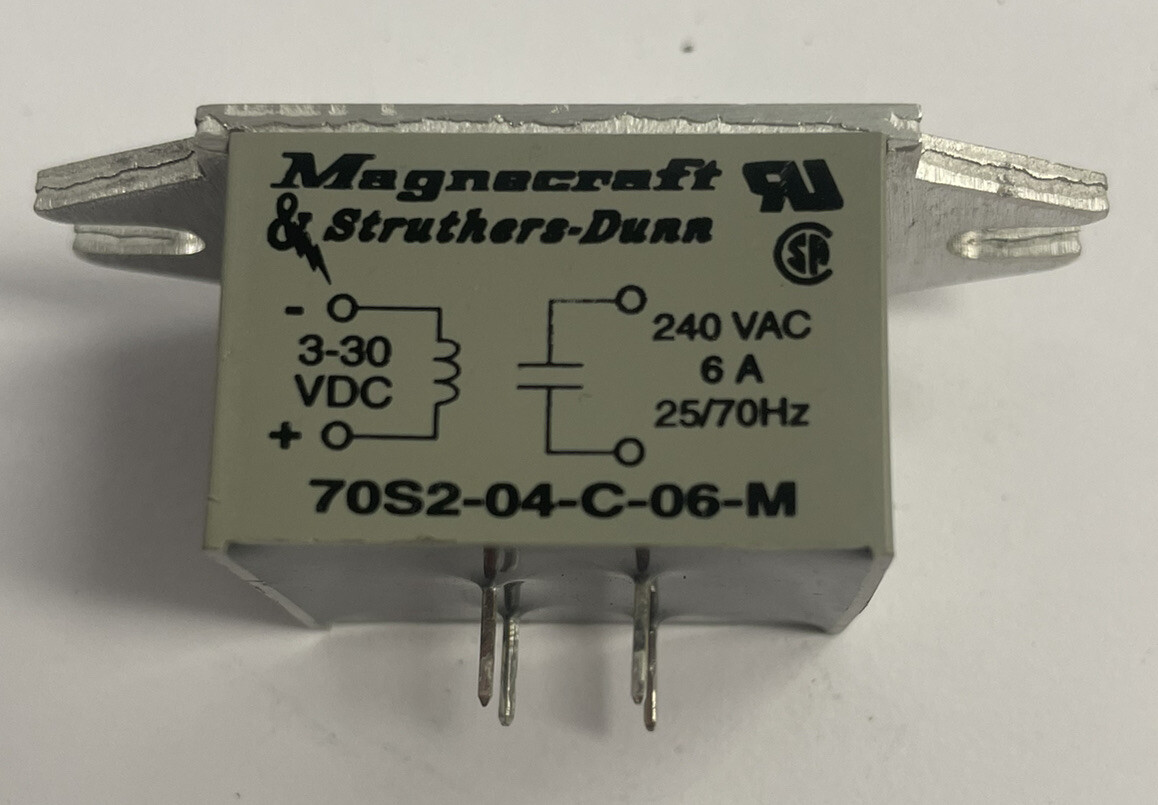 MAGNECRAFT 70S2-04-C-06-M SOLID STATE RELAY 6A 240VAC NEW NO BOX STRUTHERS DUNN