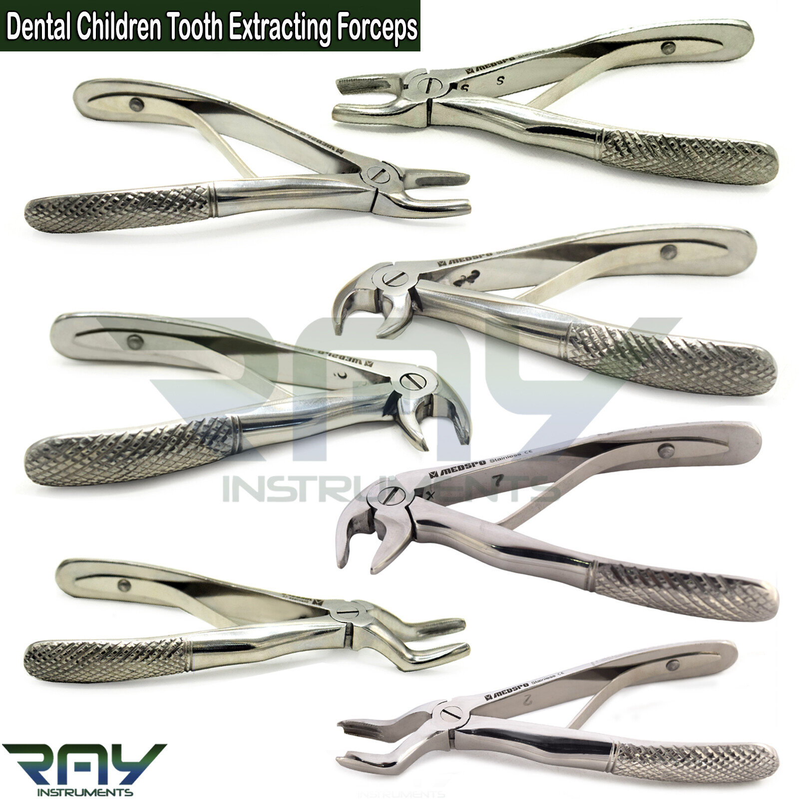 Pedo Kid Tooth Extraction Forceps Upper & Lower Molars Teeth Removal Pliers