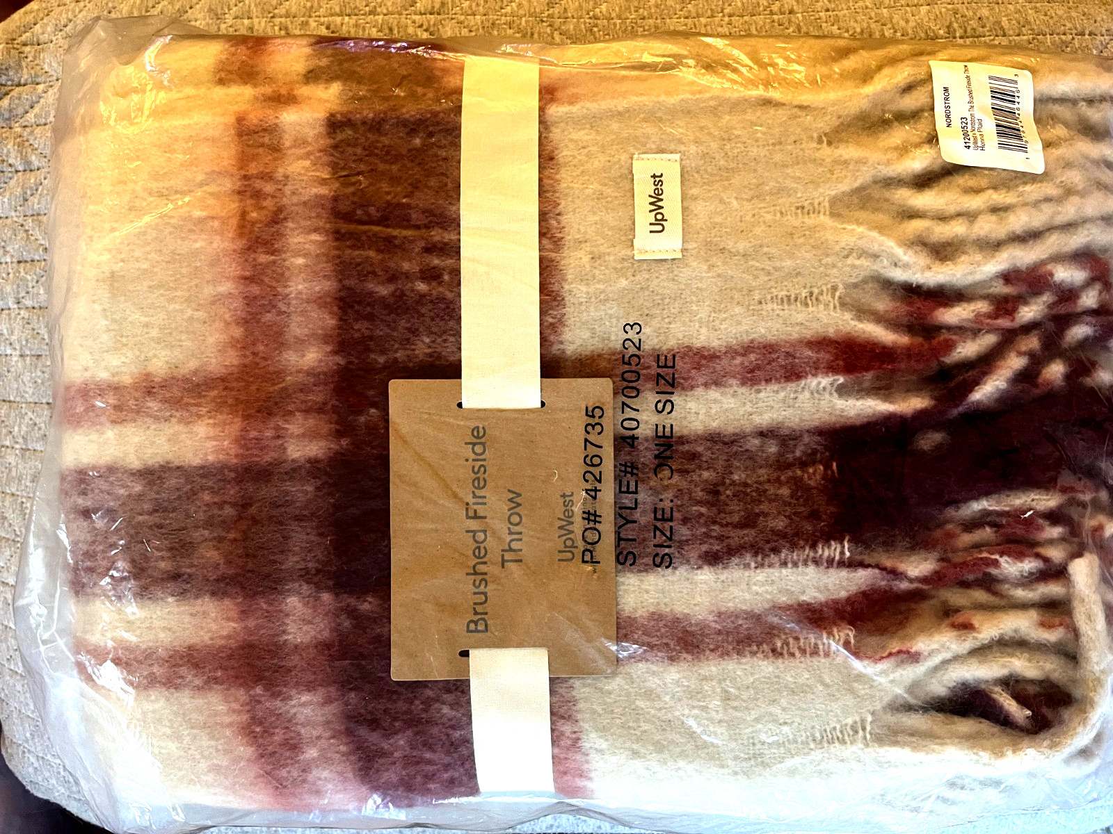 Fireside Brushed Flannel Throw Blanket One Size