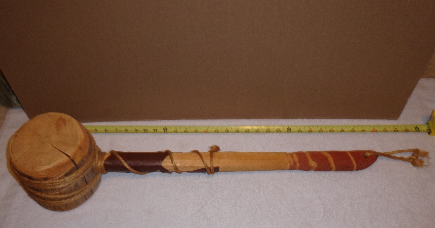 1980'S 30" WOOD PARSONS INDIAN TRADING POST WISCONSIN DELLS HAMMER MALLET SLEDGE