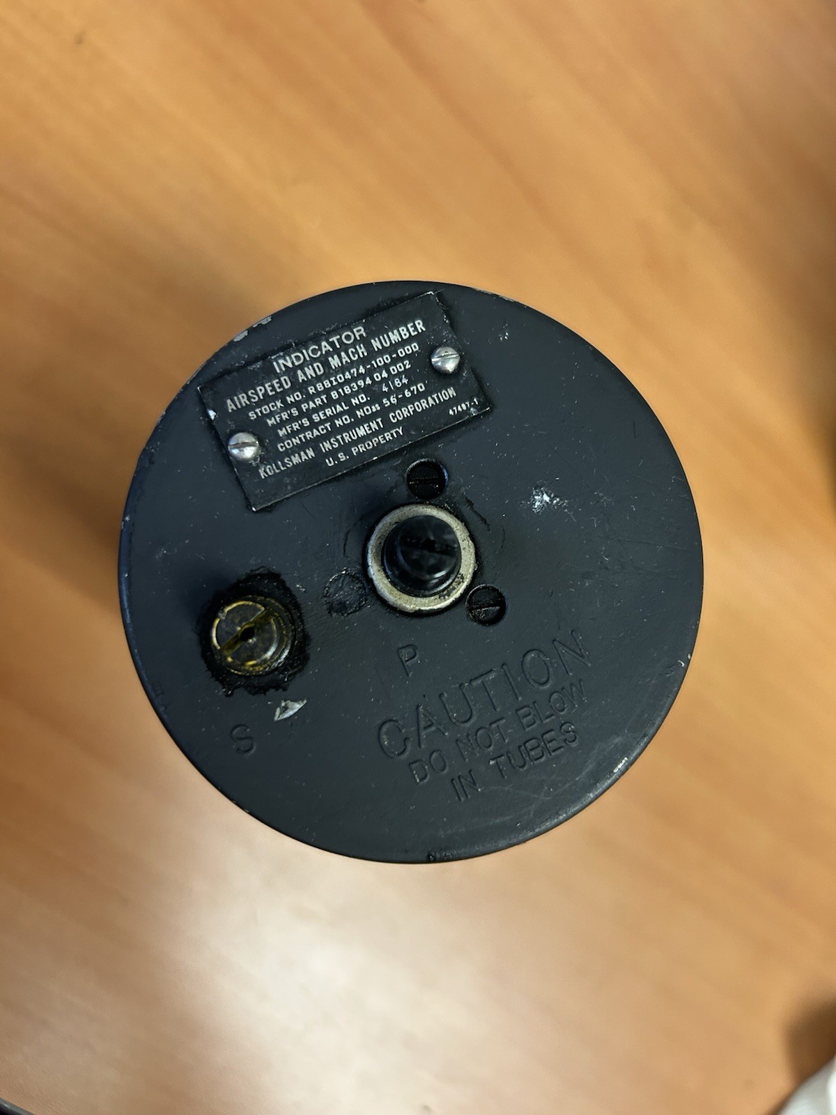 Authentic U.S. Kollsman Learjet Airspeed & Mach Number Indicator S/N 4184