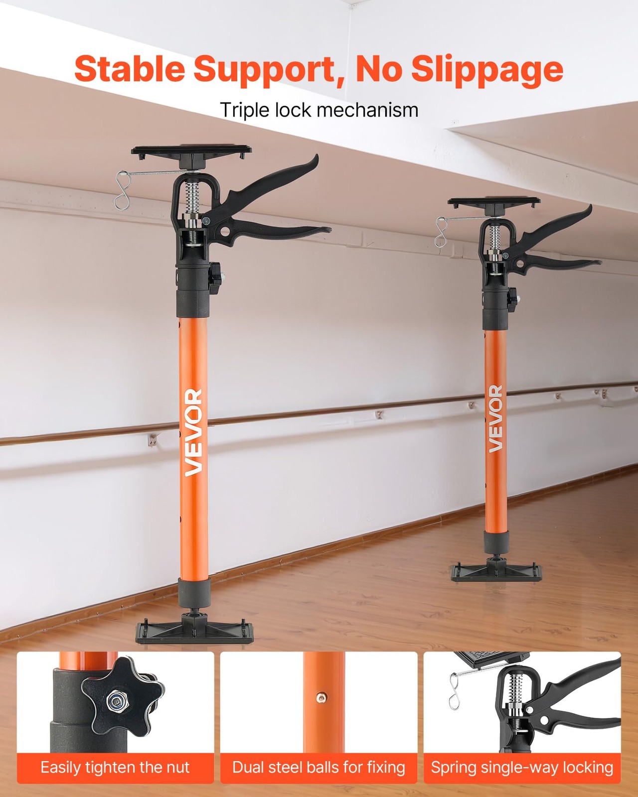 Vevor Cabinet Jack Support Pole 2-Pack Telescopic Steel Support Rod Adjustable 2