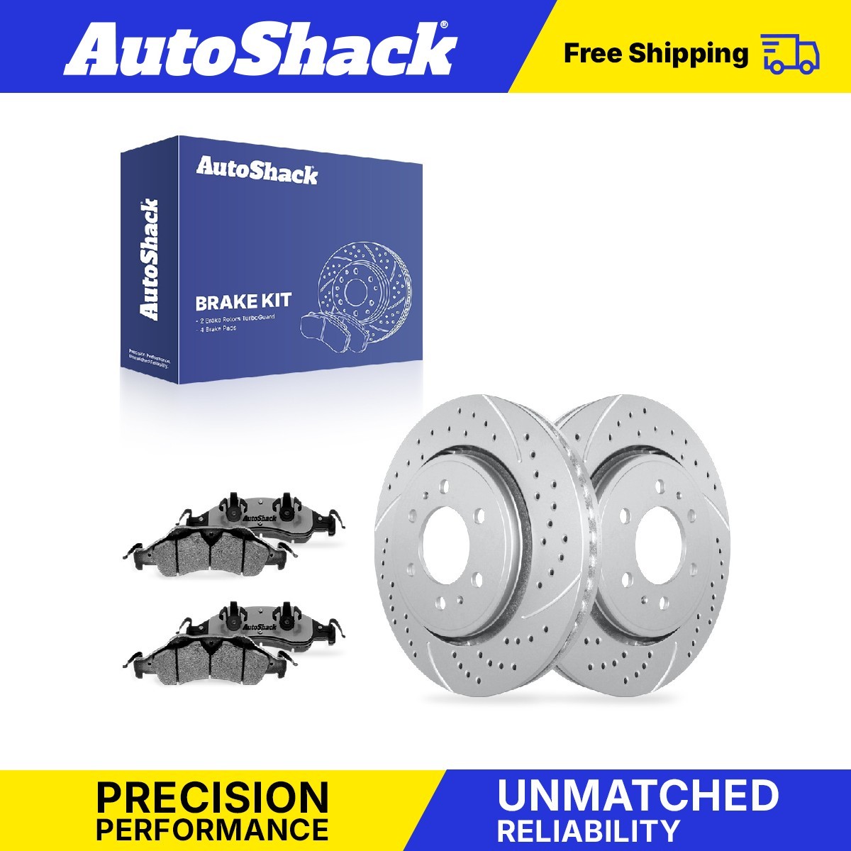 Front Drilled Slotted Brake Rotors Ceramic Pads for 2007-2009 Ford Expedition