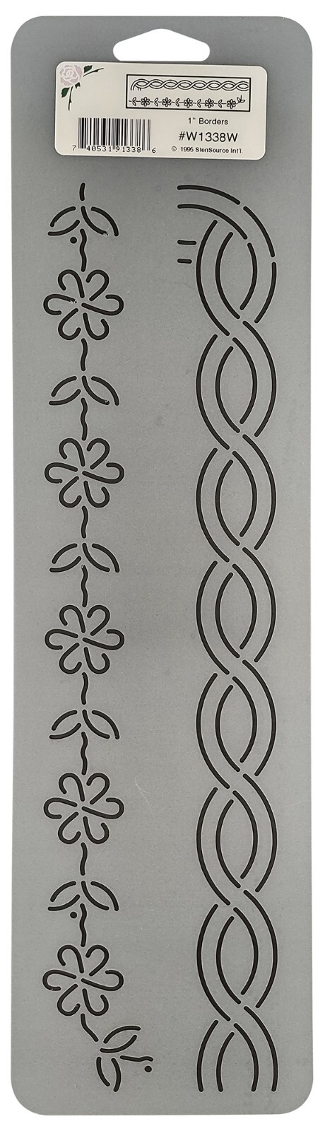 Floral Quilting Stencil Simple Flowers w/ Cable Quilt Borders Quilters Template