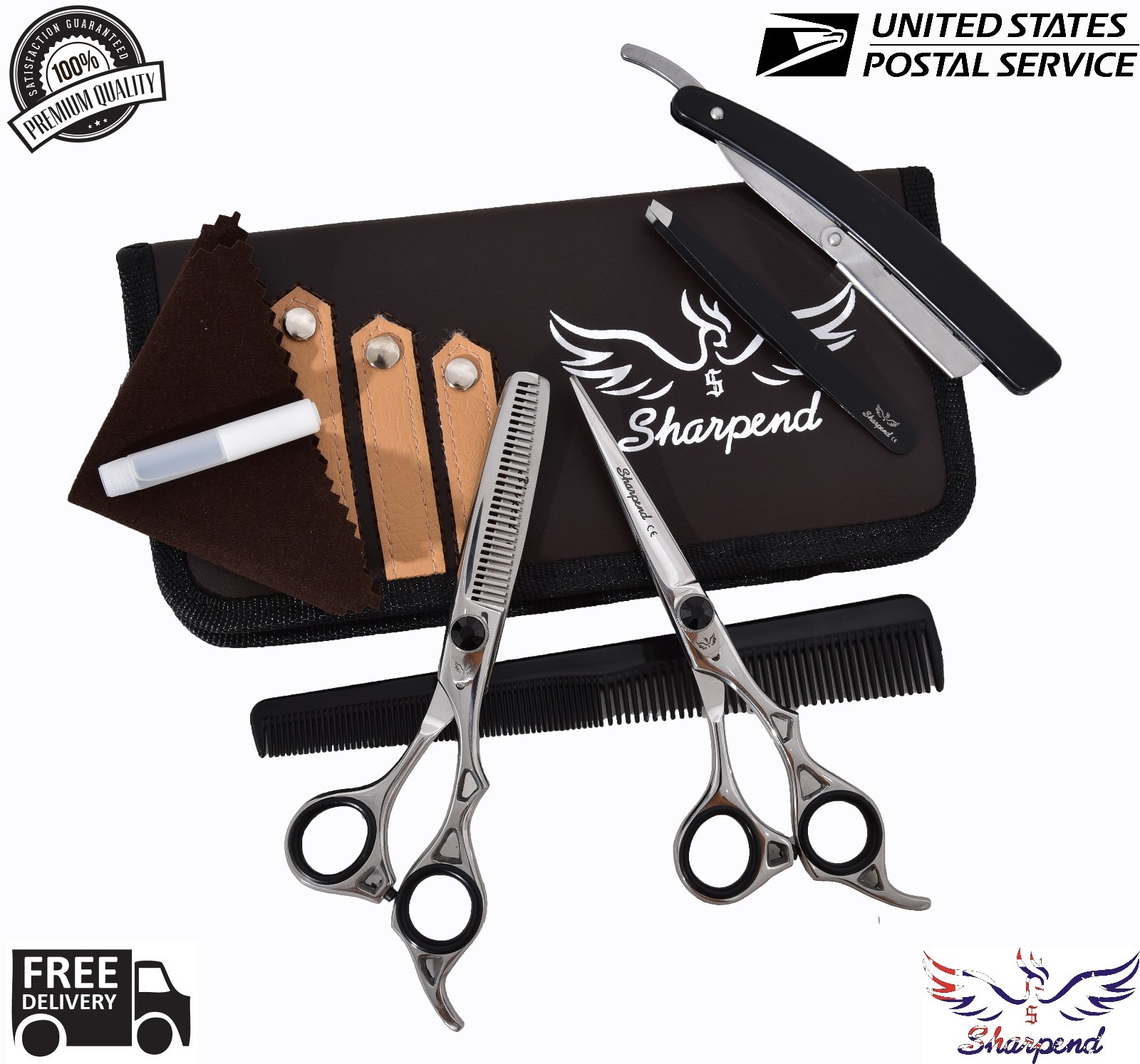 6.5 " Professional Hair Cutting Japanese Scissors Thinning Barber Shears Set Kit