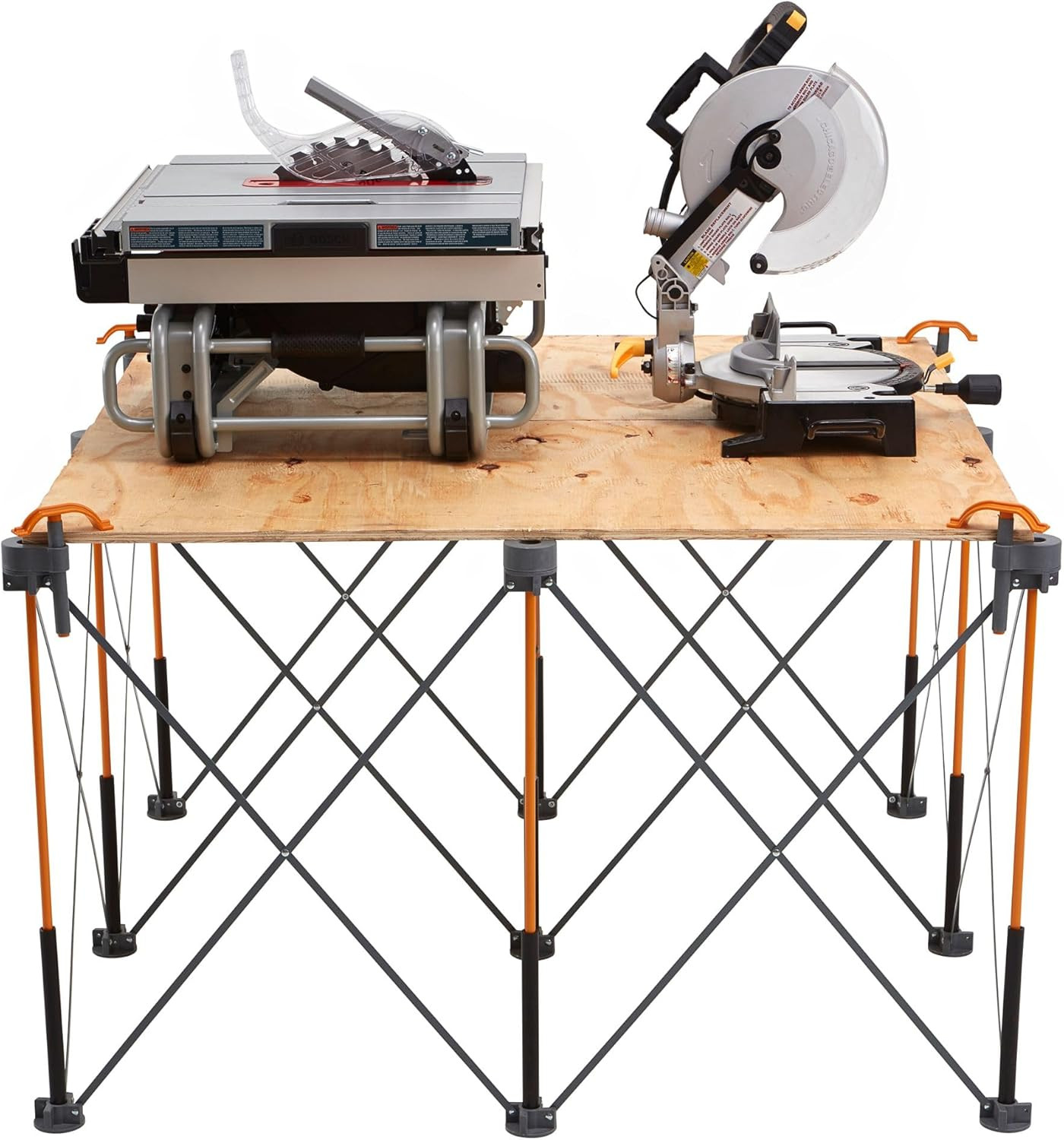 Centipede 30In Folding Work Table Set - No Assembly 9-Strut Collapsible Table 35