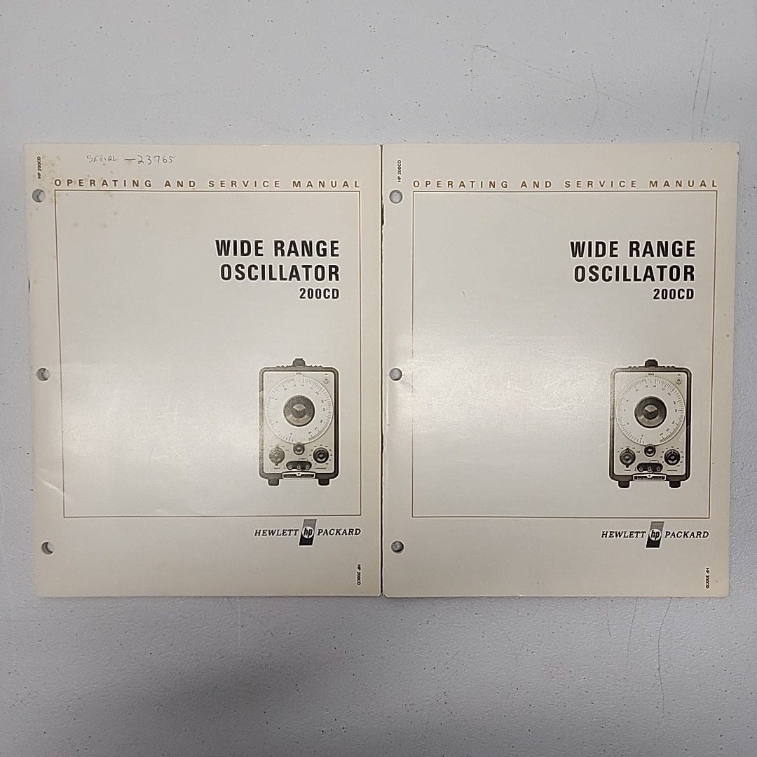 hp Wide Range Oscillator 200CD Operating And Service Manual