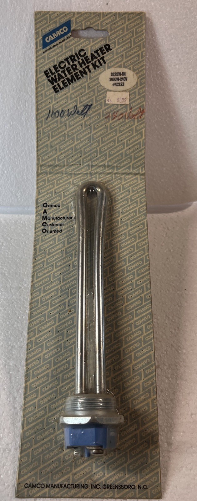 Camco 02123 Electric Water Heater Element Kit NOS