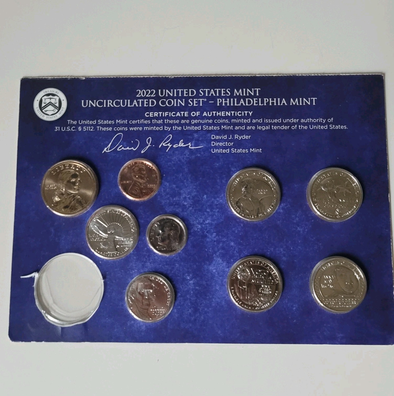 Incomplete 2022-P US Mint Uncirculated Coin Set - Philadelphia (Missing 1 Coin)