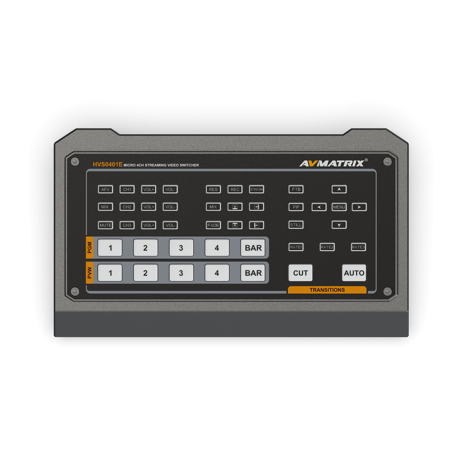 AVMATRIX HVS0401E 4 Channels HDMI DP Video Switcher Stream &Record Control Panel
